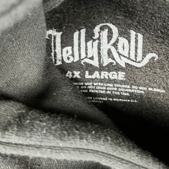 Jelly Roll Hoodie 4XL Black Skull Crown Graphic Pullover Sweatshirt Rap - Picture 5 of 9